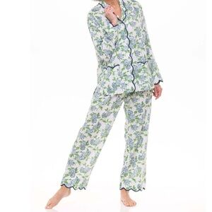 Heidi Carey HYDRANGEA PAJAMAS WITH SCALLOPING